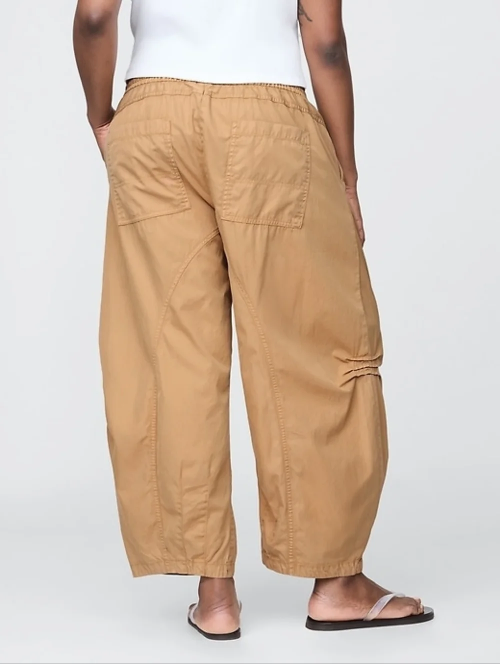 Gap Mid Rise Twill Barrel Pants Mojave Tan NWT MP - Picture 6 of 9